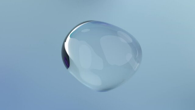 Abstract 3d render of a bubble, motion background design, 4k seamless looped animation