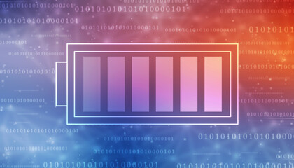 Battery Icon in digital background, battery supply Concept Background, Energy Efficiency Concept, Power and Energy background