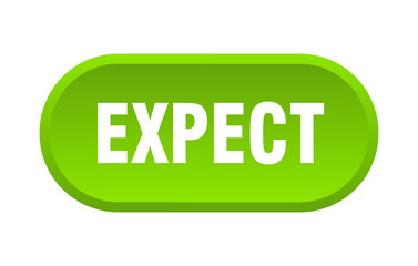 expect button. rounded sign on white background