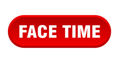 face time button. rounded sign on white background