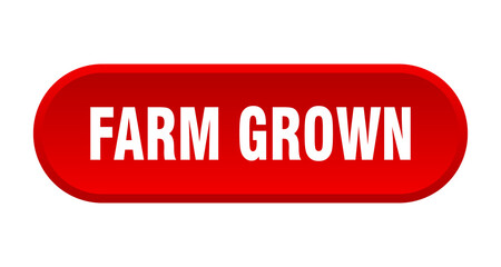 farm grown button. rounded sign on white background