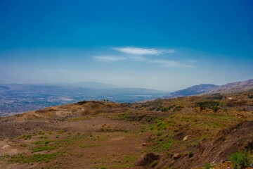 Fototapeta na wymiar Bekaa valley in Lebanon viewed from a mountain