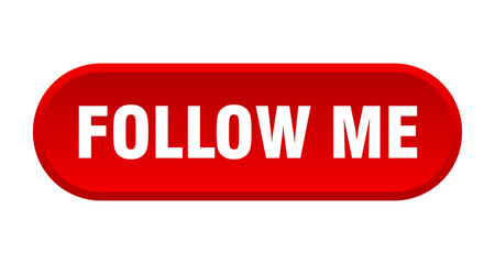 follow me button. rounded sign on white background