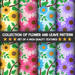 Beautiful nature of flower and leave high quality textures pattern and seamless. Vector illustration