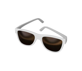 Realistic 3d fashion Sunglasses. Isolated on white background. White Glasses for men and women. Vector illustration.