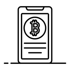 
Mobile bitcoin account icon in editable style 
