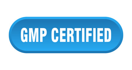 gmp certified button. rounded sign on white background