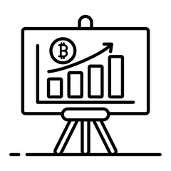 
A graphical presentation of bitcoin chart in trendy vector 
