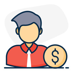 
A professional avatar, backer icon in flat vector 
