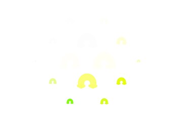 Obraz premium Light Green, Yellow vector backdrop with rainbows, clouds.