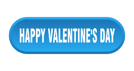 happy Valentine's day button. rounded sign on white background