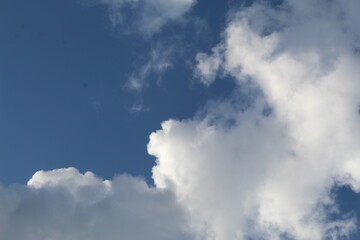 Clouds against a blue sky in autumn