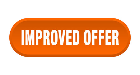 improved offer button. rounded sign on white background