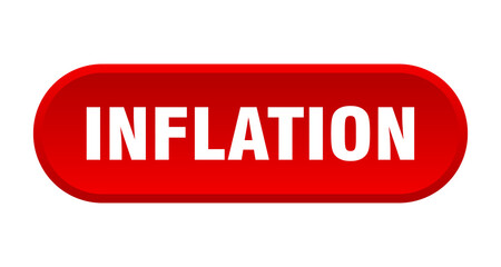 inflation button. rounded sign on white background