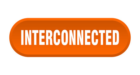 interconnected button. rounded sign on white background