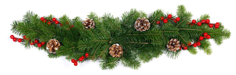Christmas decoration on white