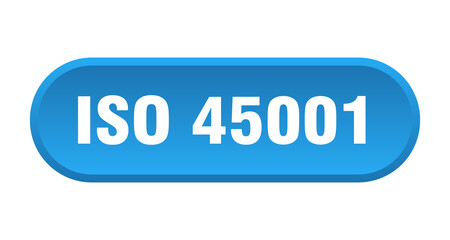 iso 45001 button. rounded sign on white background
