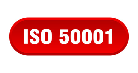 iso 50001 button. rounded sign on white background