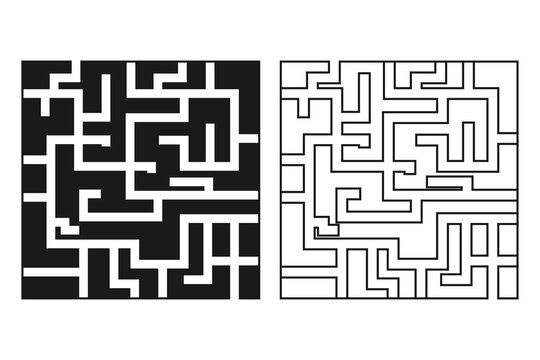 Maze, labyrinth vector illustration isolated on a white background.