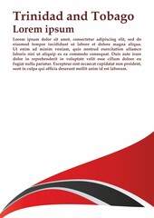 Flag of Trinidad and Tobago, Republic of Trinidad and Tobago. Template for award design, an official document with the flag of Trinidad and Tobago. Bright, colorful vector illustration.