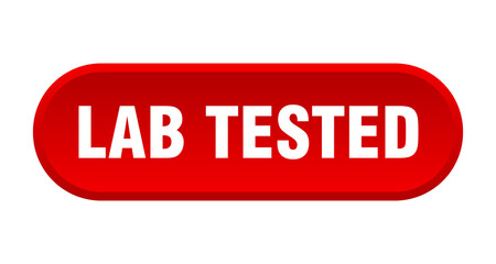 lab tested button. rounded sign on white background