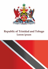 Flag of Trinidad and Tobago, Republic of Trinidad and Tobago. Bright, colorful vector illustration.