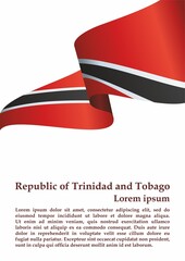 Flag of Trinidad and Tobago, Republic of Trinidad and Tobago. Template for award design, an official document with the flag of Trinidad and Tobago. Bright, colorful vector illustration.