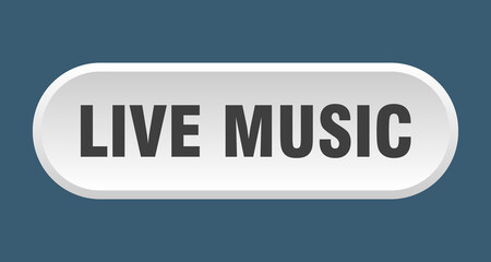 live music button. rounded sign on white background