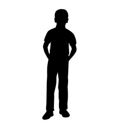 black silhouette of a boy
