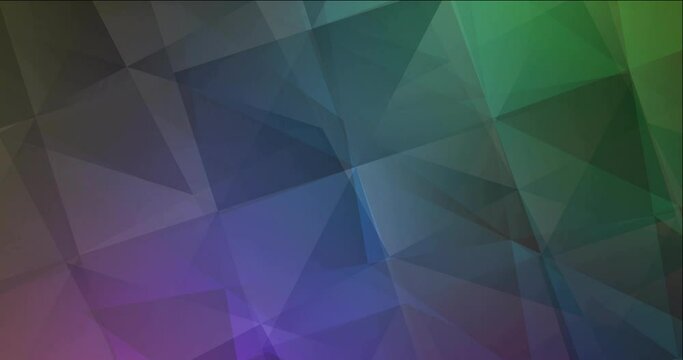 4K looping dark multicolor video with polygonal materials. Flowing colorful lights in motion style with gradient. Clip for your commercials. 4096 x 2160, 30 fps. Codec Photo JPEG.