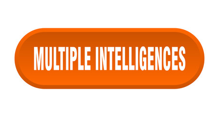 multiple intelligences button. rounded sign on white background
