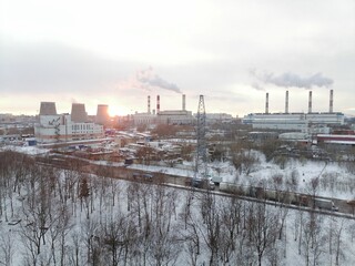Obraz premium power station in the winter