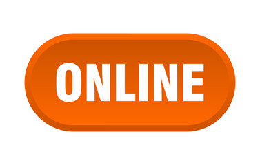 online button. rounded sign on white background