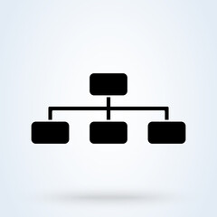Hierarchical structure sign icon or logo. Hierarchical network and hierarchical structure concept. digital economy illustration.