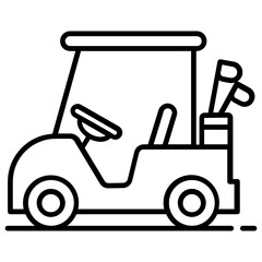 
Icon of golf cart in flat vector design 
