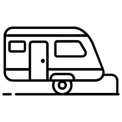 
Icon of self propelled vehicle, flat design of caravan vector 
