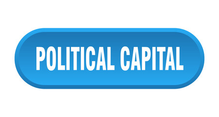 political capital button. rounded sign on white background