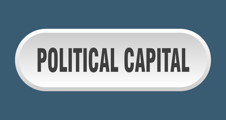 political capital button. rounded sign on white background