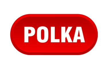 polka button. rounded sign on white background