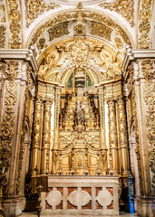 Fototapeta na wymiar The Mother of God Church (Madre de Deus Church) in Tile National Museum (Azulejo National Museum). Lisbon, Portugal