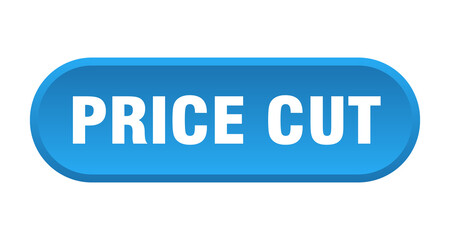 price cut button. rounded sign on white background
