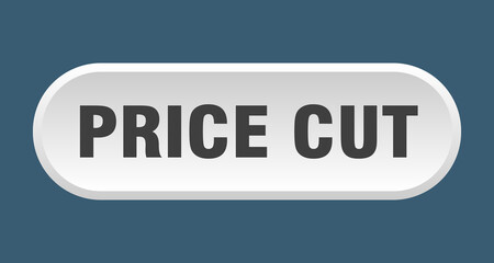 price cut button. rounded sign on white background