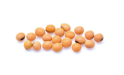 Soybeans isolate on white background.