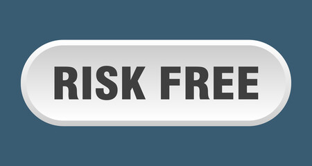 risk free button. rounded sign on white background