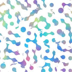 Holographic foil vivid trendy seamless geometric pattern. Opalescent psychedelic design in pastel rainbow colors. Cosmic futuristic iridescent graphic swatch.