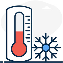 
Icon of freezing temperature in flat design 
