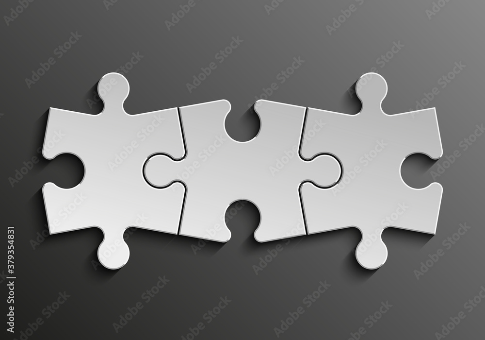 Leinwandbilder three sided 3d puzzle presentation infographic template with explanatory text field for business sta
