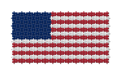 American Flag Jigsaw Puzzle - Flag of the United States of America Puzzle Isolated