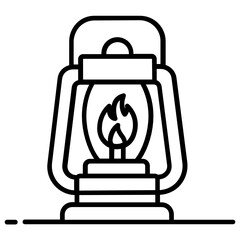 
A portable light icon, lantern flat vector style
