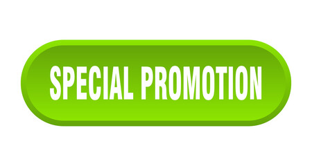 special promotion button. rounded sign on white background